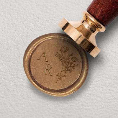 Siegelstempel Initialen Wildflowers