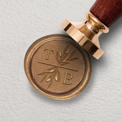 Siegelstempel Initialen personalisiert Olive