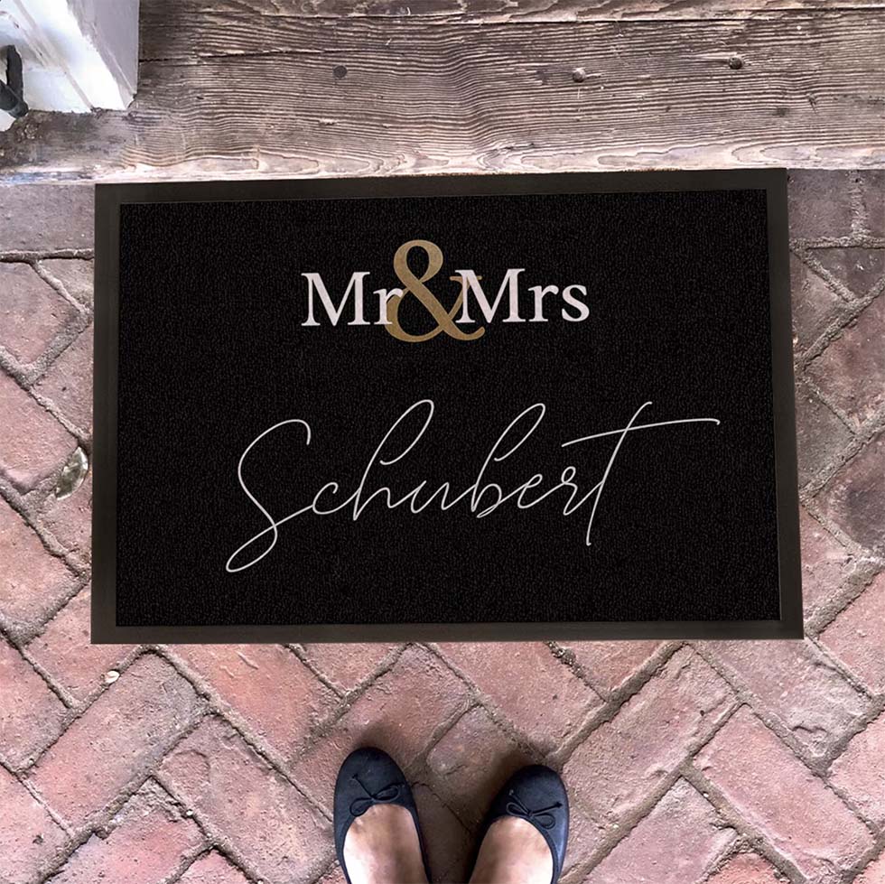 Hochzeitsfußmatte Mr & Mrs