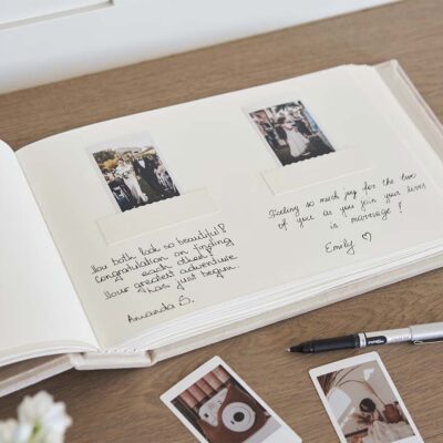 Gästebuch Für Hochzeit & Besondere Tage – Mit Polaroid-Fotos, Leinen-Einband & 80 Seiten