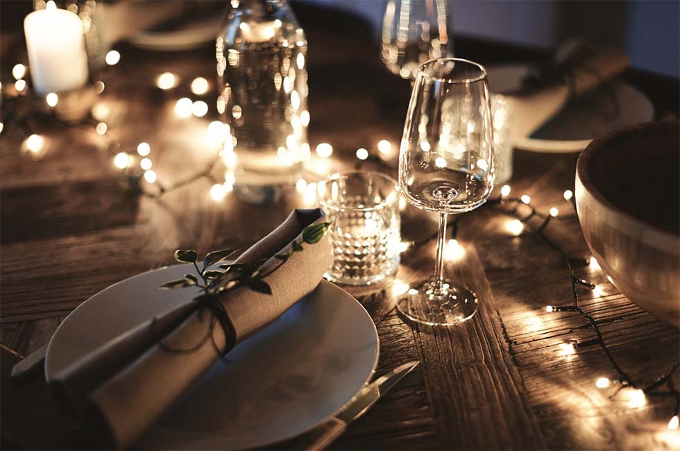 Candlelight Dinner Heiratsantrag Tischdeko