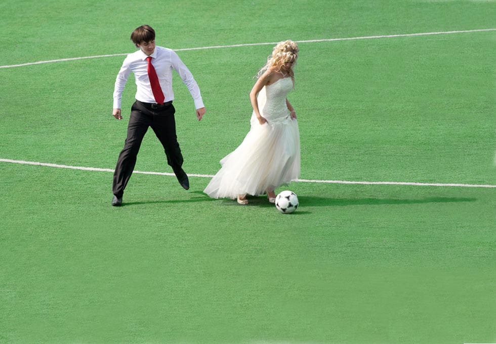 Hochzeitsfoto Fußball