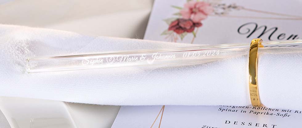 Gastgeschenk Glasstrohhalm