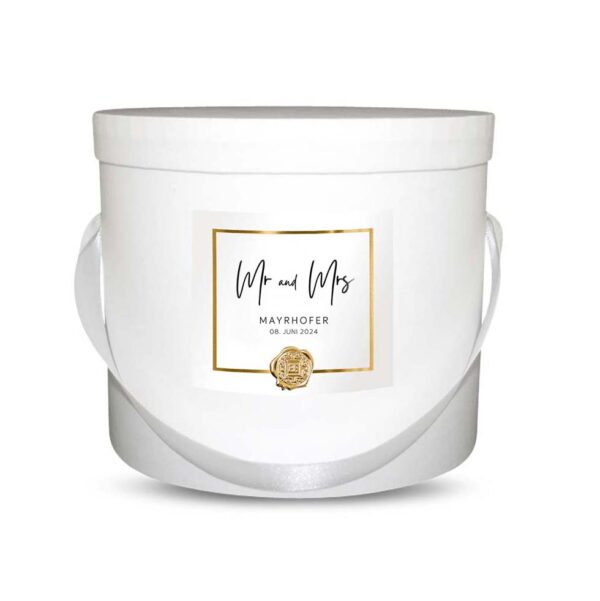 Ewige Kerze im Glas "Mr. & Mrs." Gold | Personalisiert Aufbewahrungsbox Kerze im Glas