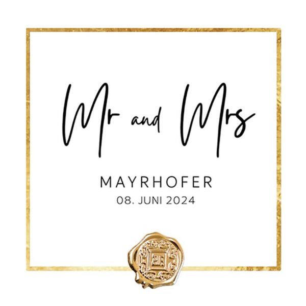 Ewige Kerze im Glas "Mr. & Mrs." Gold | Personalisiert Aufdruck Kerze Handschrift Gold