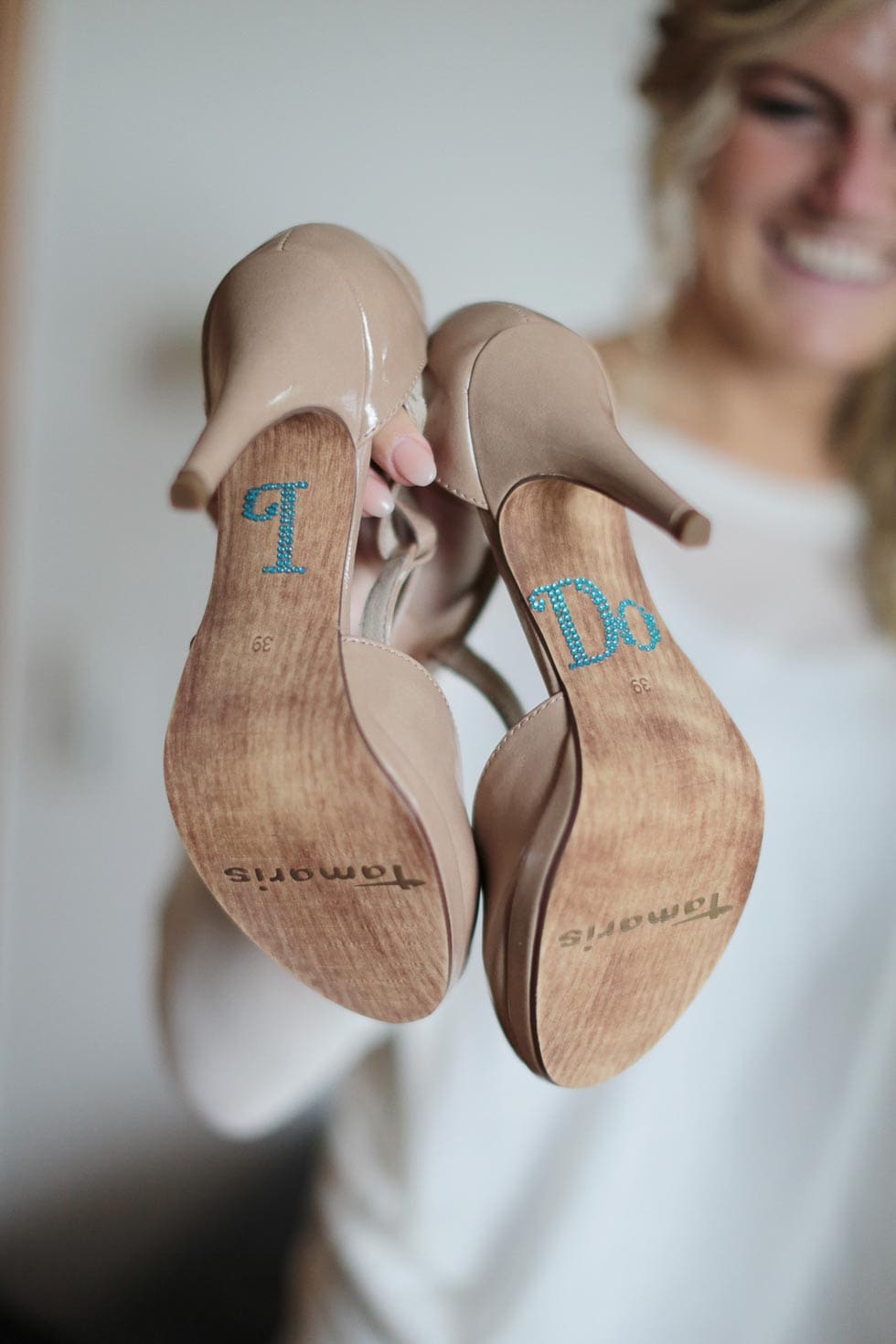 Schuhsticker Hochzeit Blau I do