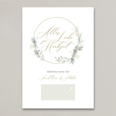 Gutschein Vorlage Hochzeit Eukalyptus