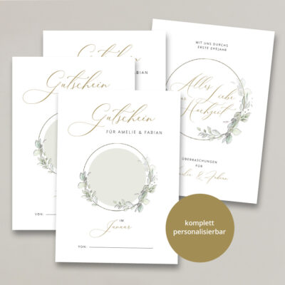 Gutscheine 12 Monate erstes Ehejahr Hochzeit