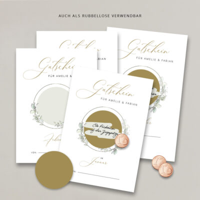 Mit uns durch euer erstes Jahr Gutscheinkarten personalisierbar