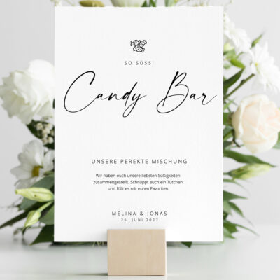Candy Bar Schild Hochzeit modern selbst gestalten