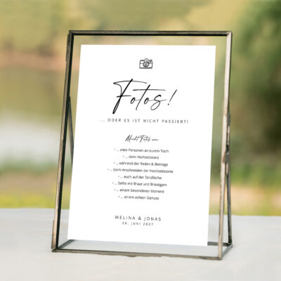 Foto-Aufgaben Schild Hochzeit individuell