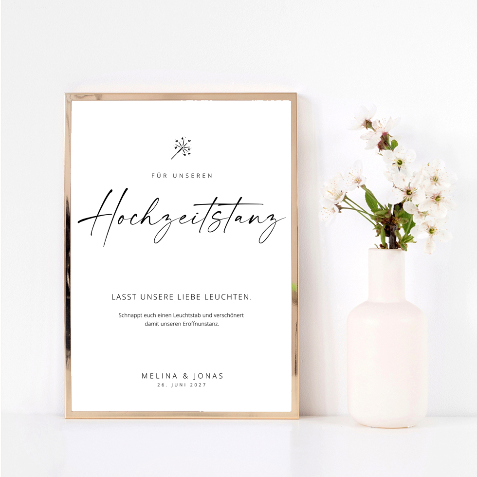 Hochzeitstanz-Accessoires Hochzeitstanz Accessoires Schild modern selbst gestalten