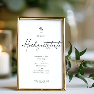 Hochzeitstorte Schild Hochzeit modern selbst gestalten