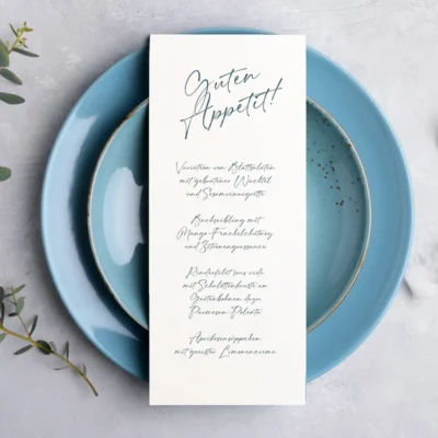 Menükarte außergewöhnlich Handschrift