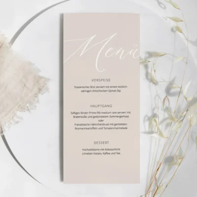 Menükarte Beige Farbe