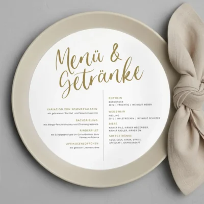 Menükarte rund individuell gestalten