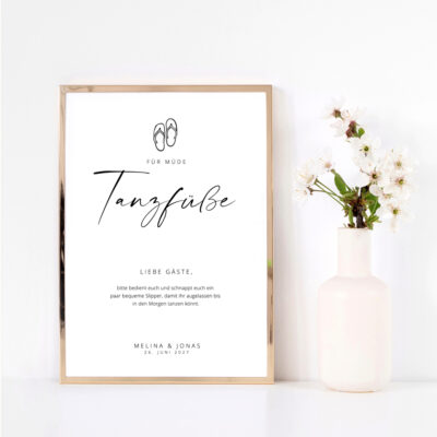 Müde Tanzfüße Schild modern selbst gestalten