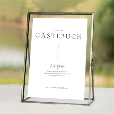 Gästebuch Schild Hochzeit puristisch