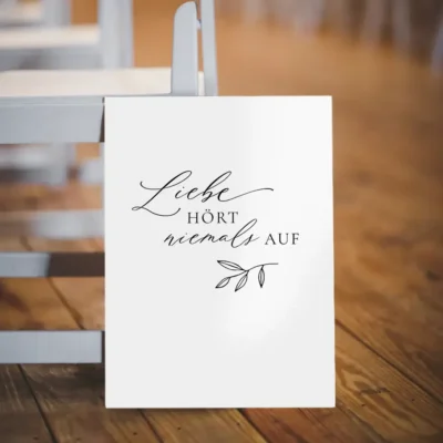 Dekoschilder Trauung Kalligraphie