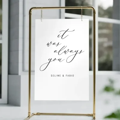 Modernes Deko Schild Hochzeit