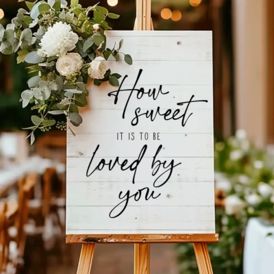 Dekoschild Hochzeit mit individuellem Spruch