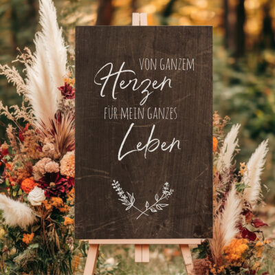 Dekoschild Hochzeit Spruch Holz