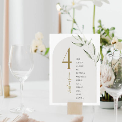 Gruppentischkarten Boho Bogen