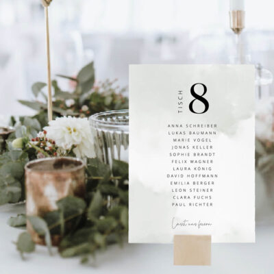 Gruppentischkarten Dusty Green