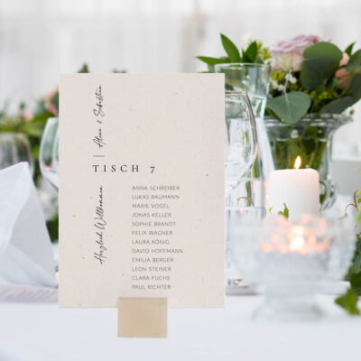 Gruppentischkarten Beige