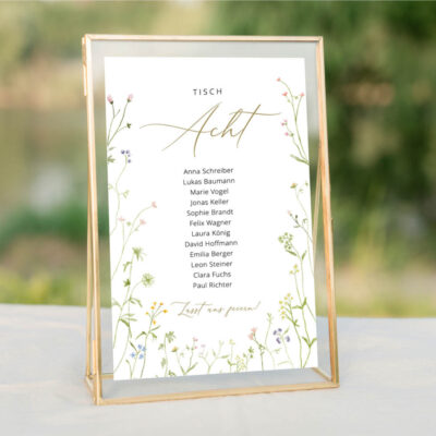 Gruppentischkarten Wiesenblumen