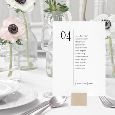 Gruppentischkarten elegant