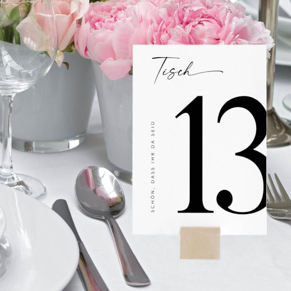 Tischnummern Gruppentischkarten in einem Tischnummern Gruppentischkarten modern