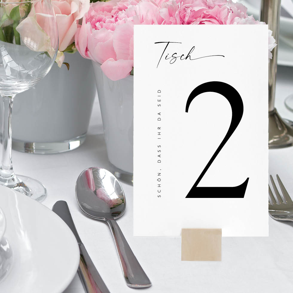 Tischnummern modern 1-20 (PDF Vorlage) Tischnummer Vorlage PDF selber machen