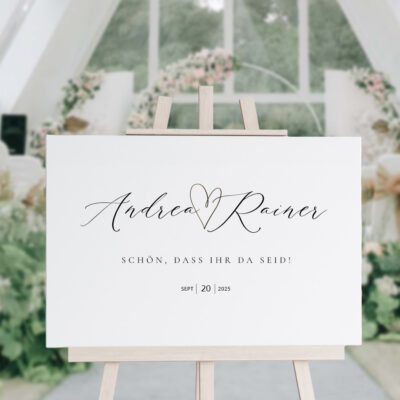 Willkommensschild Herz Hochzeit gestalten