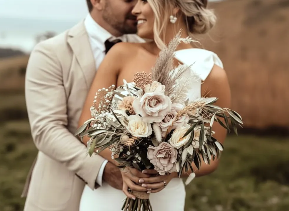 Brautpaar Boho Hochzeit modern