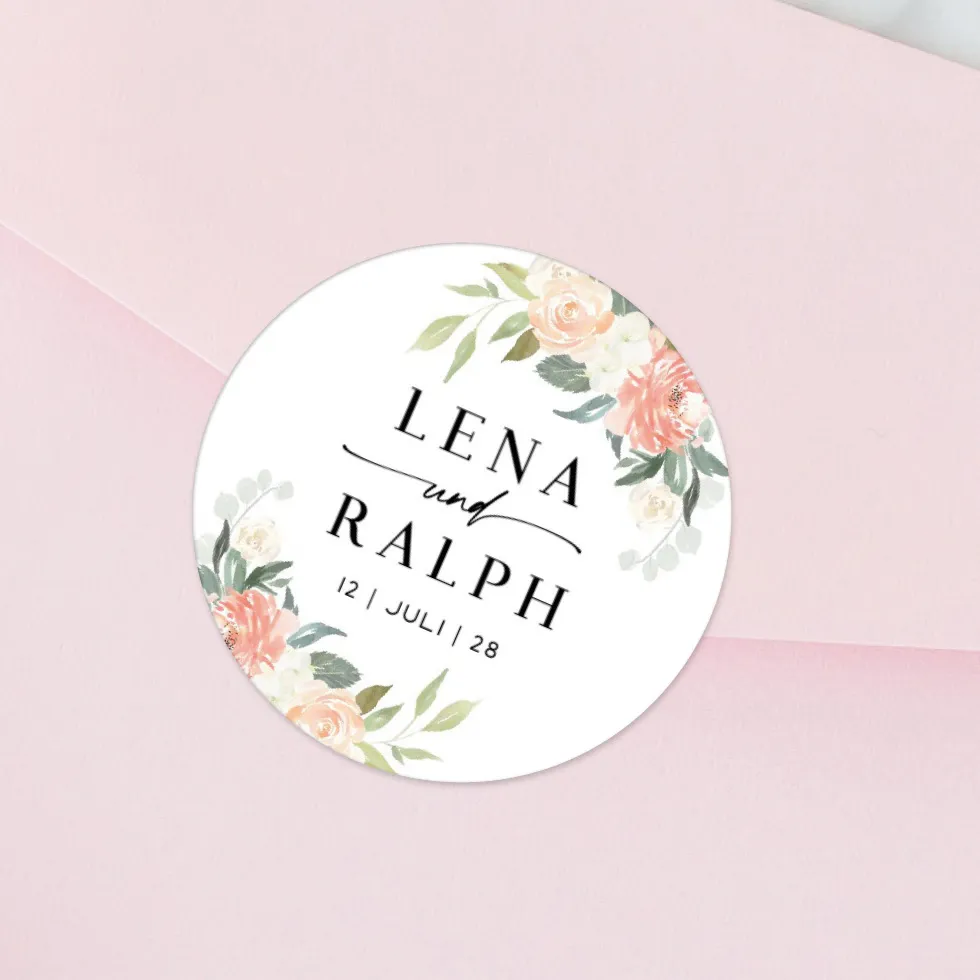 Aufkleber Hochzeit Blumen