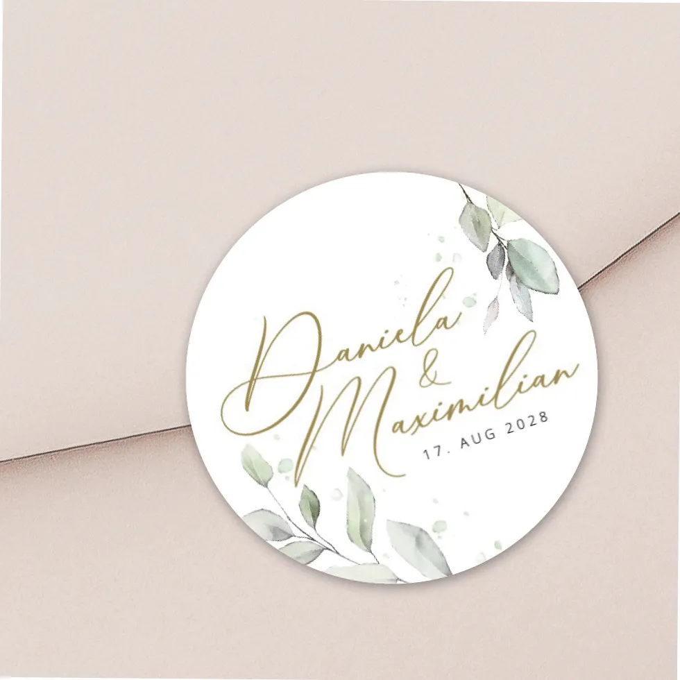 Aufkleber Eukalyptus Hochzeit