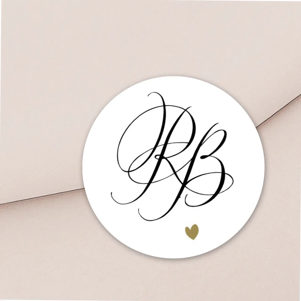 Aufkleber Hochzeitslogo Kalligraphie