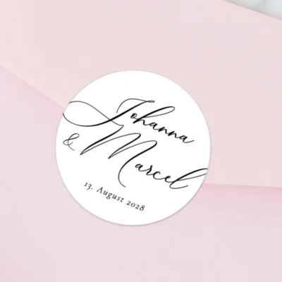 Aufkleber Kalligraphie Hochzeit