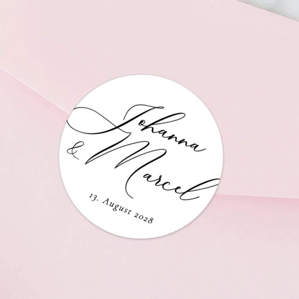 Aufkleber Kalligraphie Hochzeit