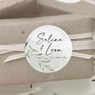 Aufkleber Greenery Hochzeit