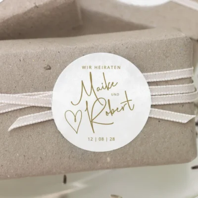 Aufkleber Hochzeit Herz Namen