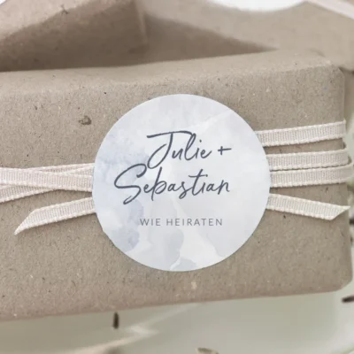 Aufkleber Hochzeit Wasserfarbe