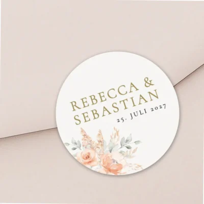 Aufkleber Pampas Blumen Orange