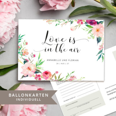 Ballonkarten Wunschkarten Blumen individuell