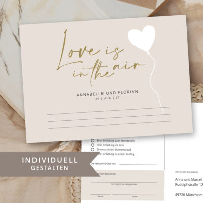 Ballonkarten Wunschkarten Boho modern