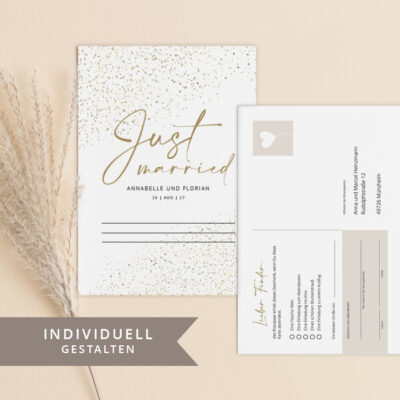 Ballonkarten Hochzeit Just married individuell gestalten