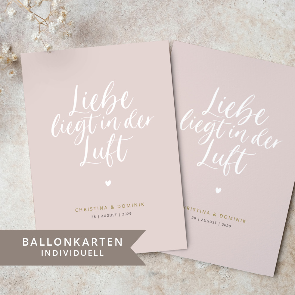 Ballonkarten Hochzeit individuell gestalten
