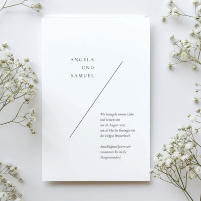 Einladung Hochzeit puristisch modern