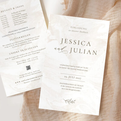 Hochzeitseinladung Marmor Struktur